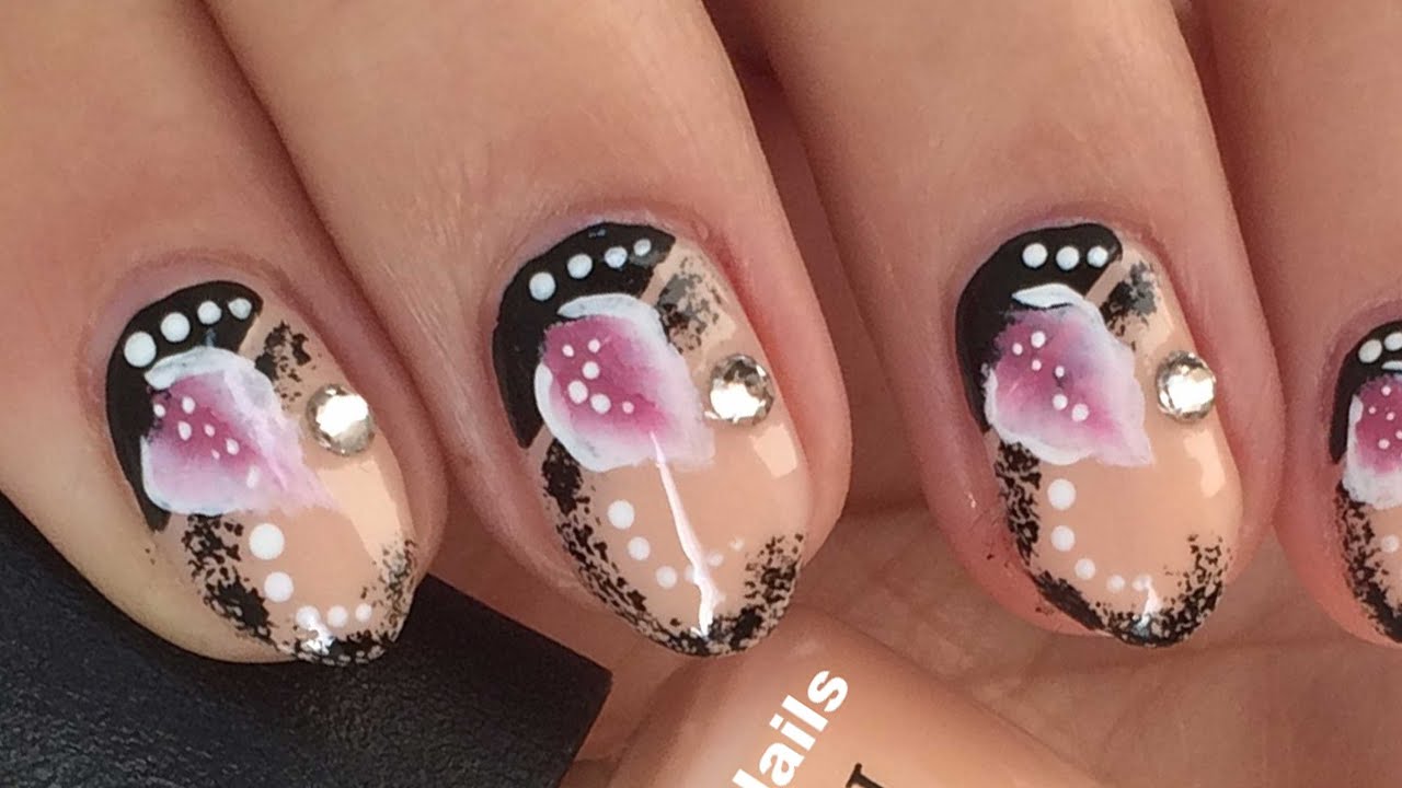 Simple And Fast Flower Petal One Stroke Nail Art YouTube