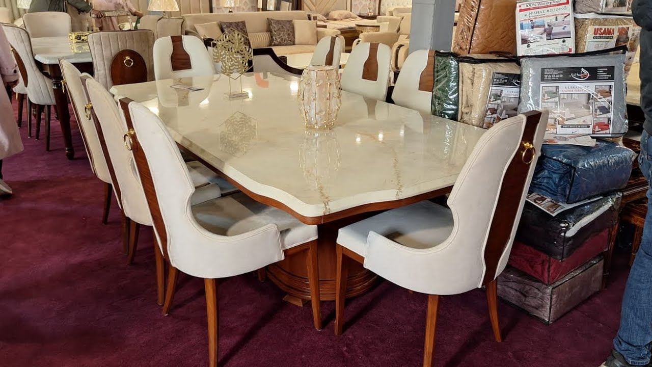 Bixby Dining table with 8 chairs and hidden storage box