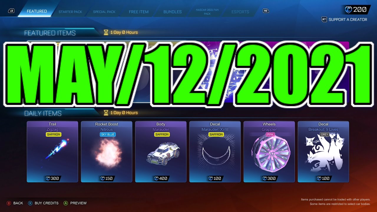 ROCKET LEAGUE ITEM SHOP | MAY-12-2021 | RL Item Shop Today