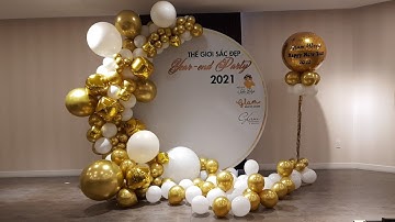 Tiecxinh.com trang trí tiệc tất niên cho tập thể Glam World.