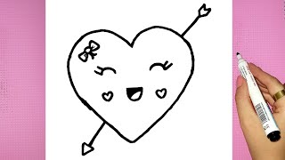how to draw a cute heart | haw to draw a heart easily