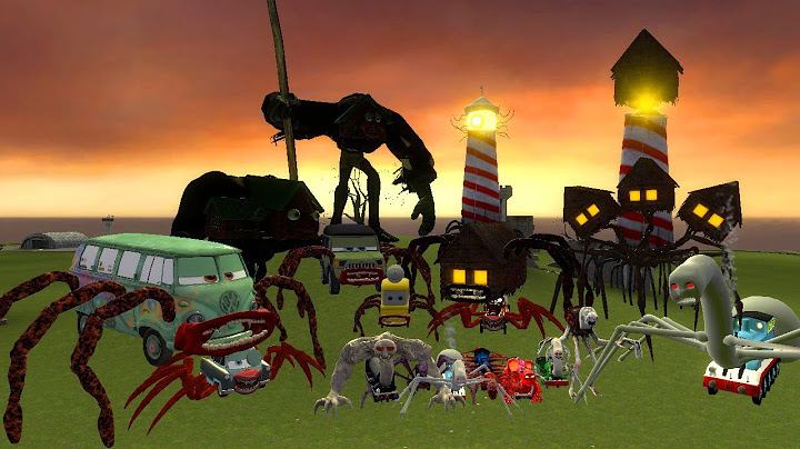 NEW ALL MONSTER Big & Small Cars Downhill Madness with NEW MONSTER HOUSE HEAD VS CAR SPIDER IN GMOD