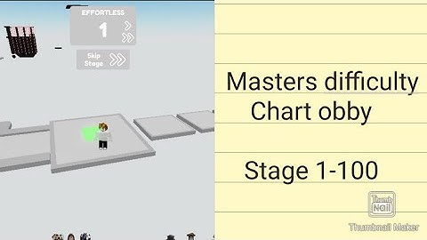 Masters difficulty chart obby Stage 1-100