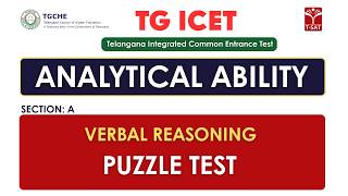 ICET |  Analytical Ability (Section - A) : Reasoning(Verbal Reasoning) - Puzzle Test | T-SAT