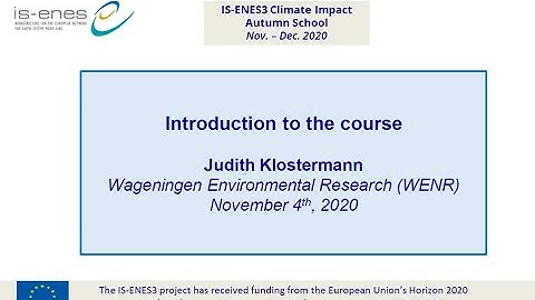 IS-ENES3 Impact School - Introduction to the course