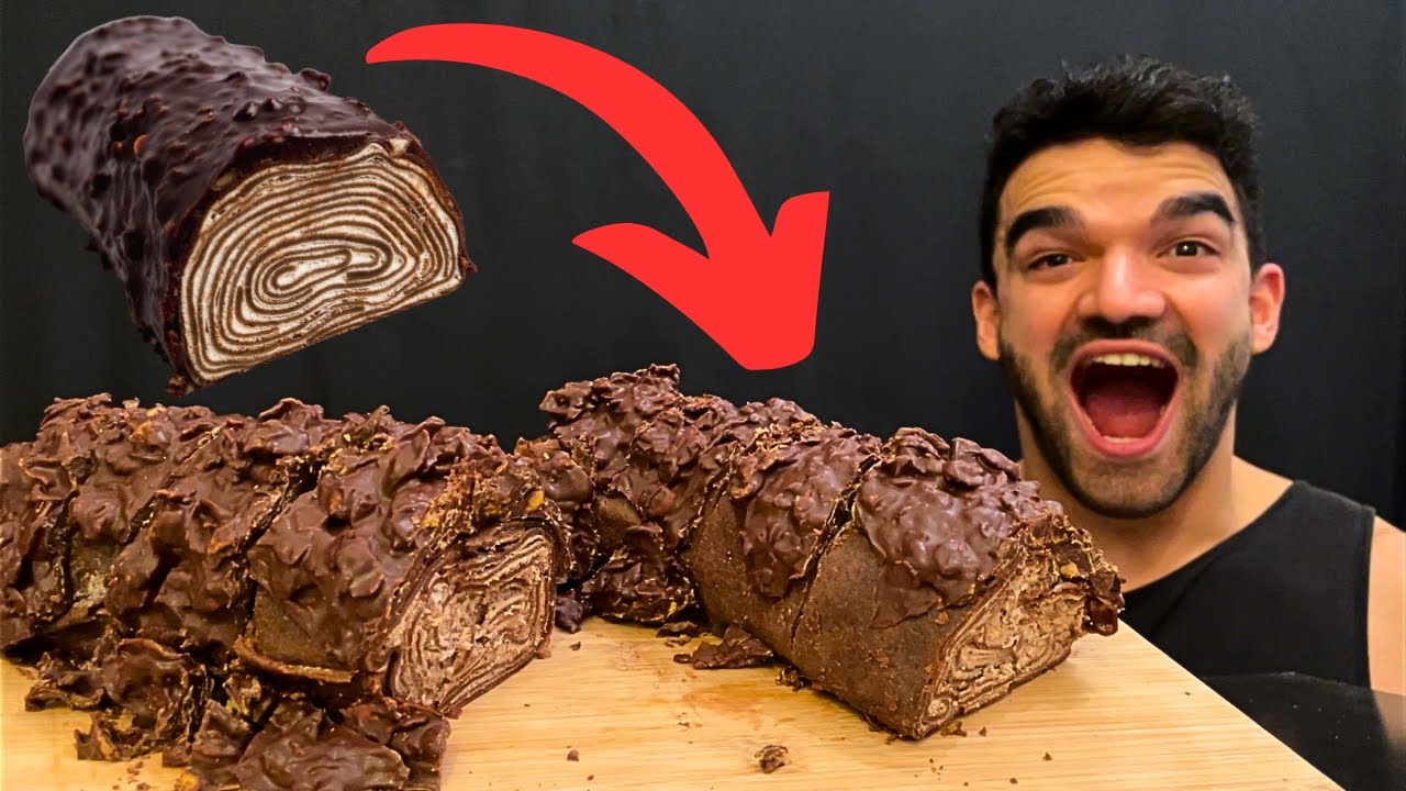 ASMR MUKBANG CHOCOLATE CREPE ROLL CAKE, CHOCOLATE CAKE, CHOCOLATE DESSERT, EATING SOUNDS