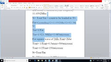 ASM program for Square Wave generation using 8051 Timer