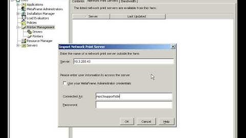 Citrix - How to Import a Network Print Server