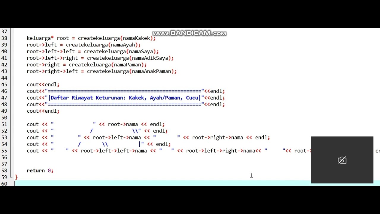 Program C++ dengan konsep tree dalam struktur keluarga - YouTube