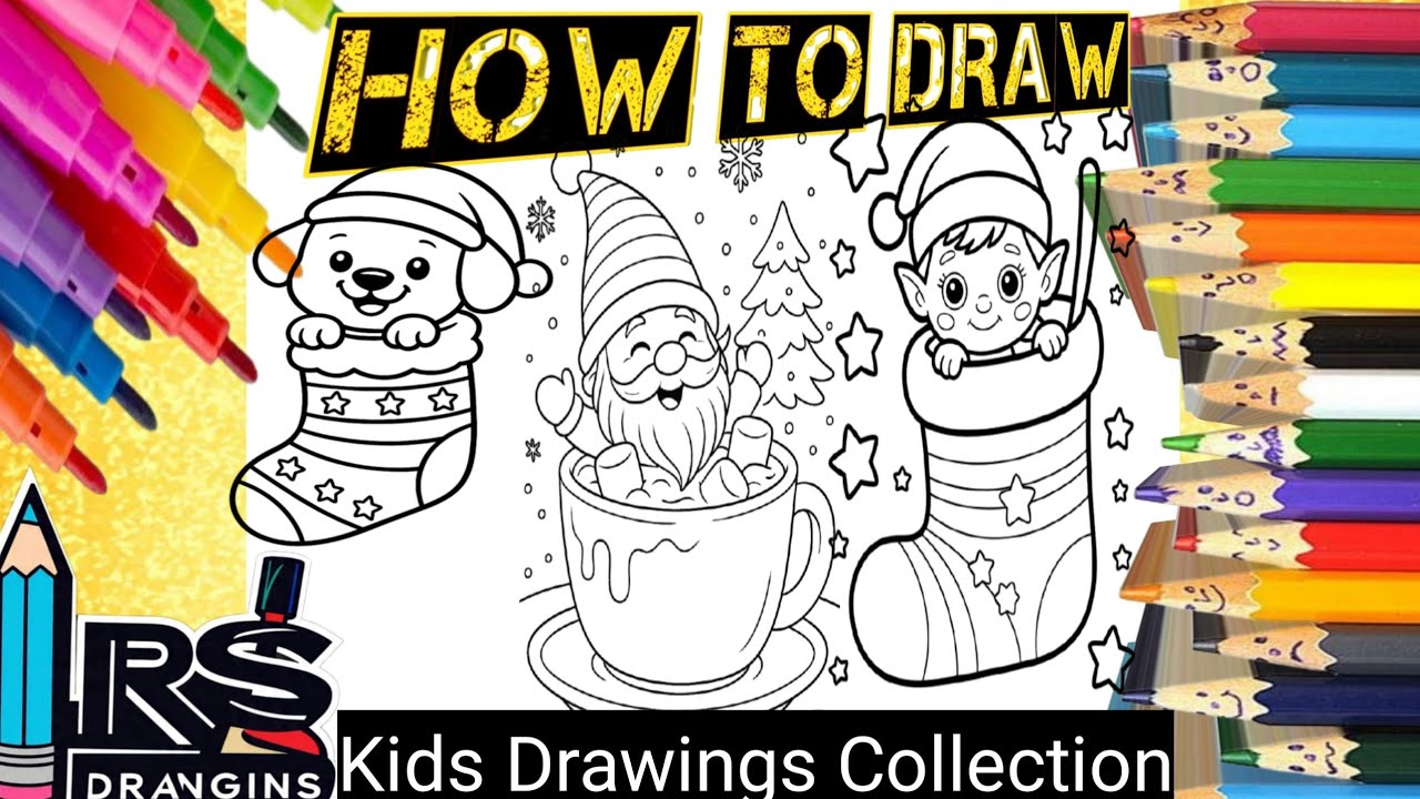Learn to Draw with RsDrawings | Easy & Cute Drawings for Kids 🌼|Drawings collection for kids#5 