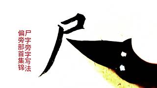 偏旁部首100例集錦（97），尸字旁字寫法，上要斜撇伸展 #原創作品 #寫字是一種生活 #原創視頻 #書法作品欣賞 #書法