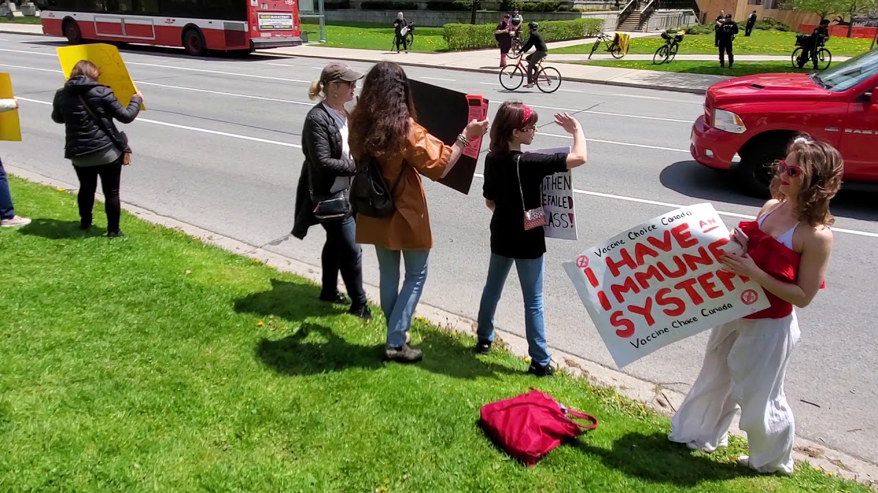 May 16th anti lockdown protest toronto ontario canada, crowd is increasing