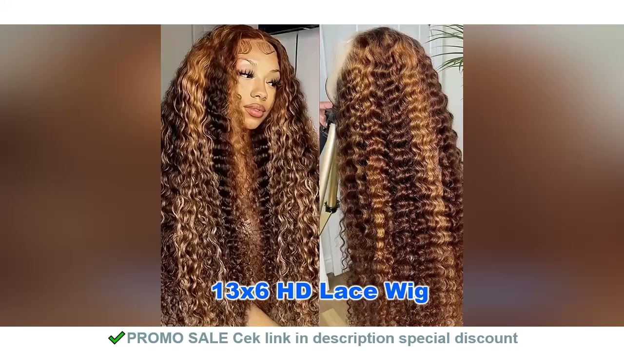 30 32 Highlight Deep Wave Hd Lace Frontal Wig 13x6 Honey Blonde Human Hair Wig Brazilian #4/27 Wet A
