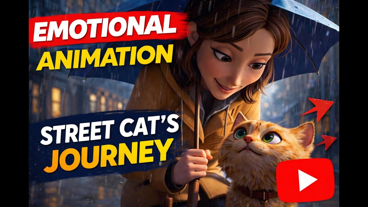 This Street Cat Found Hope Heart Touching Animated Story 🐾🎩🐯
