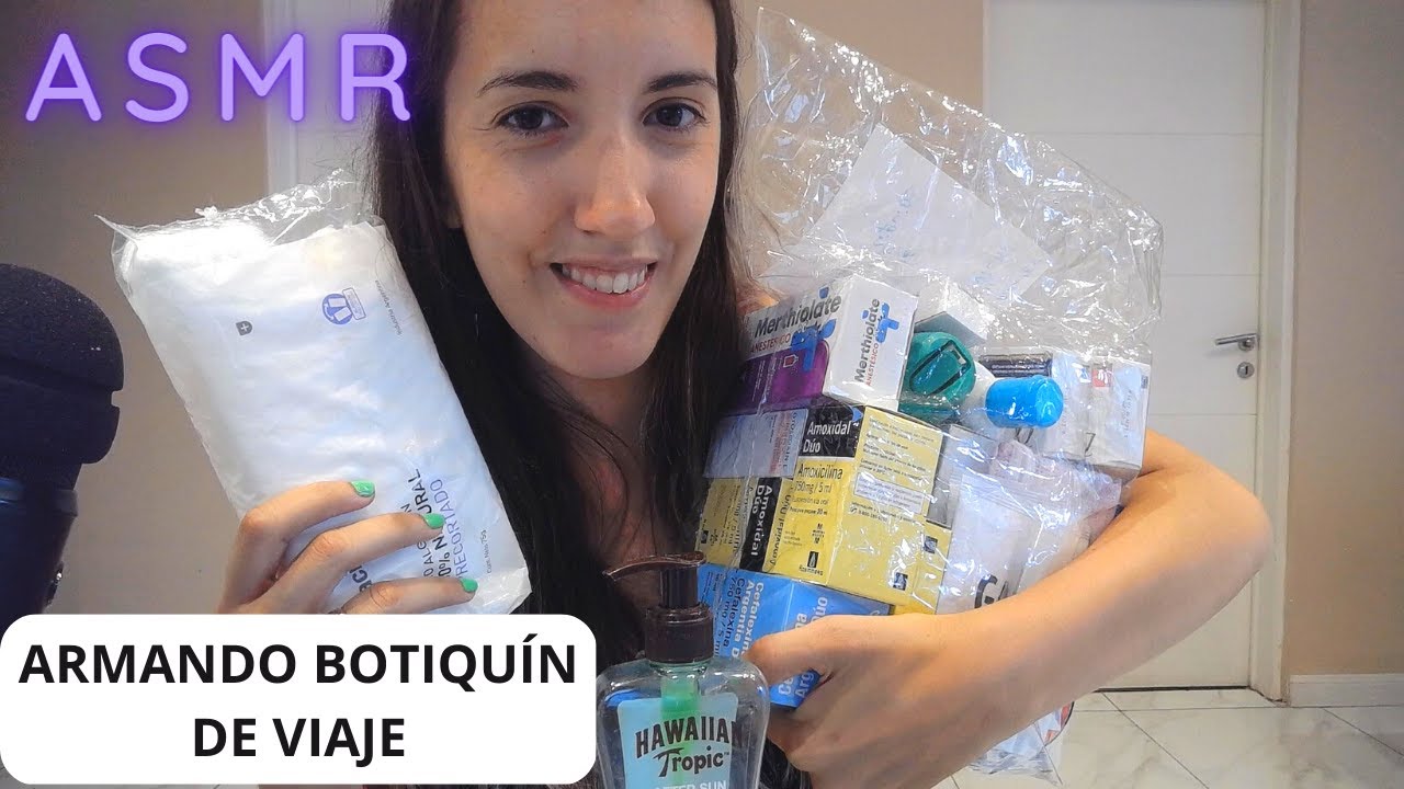 ASMR en español - Armando Botiquín para Viajar - Show and Tell soft spoken