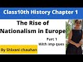 Class 10th the rise of nationalism in europe part11 with imp ques in hindi