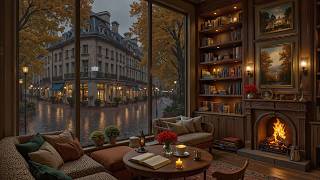 Relaxing Piano Meets Gentle Charm Of An Autumn Rainy Café ☕ Soothing Piano & Fire Crackles For Focus screenshot 5