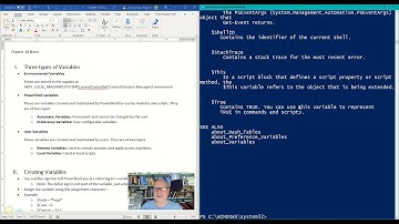 PowerShell: PowerShell variables (Intro to PowerShell series video 9-3, also repeated as 13-3)