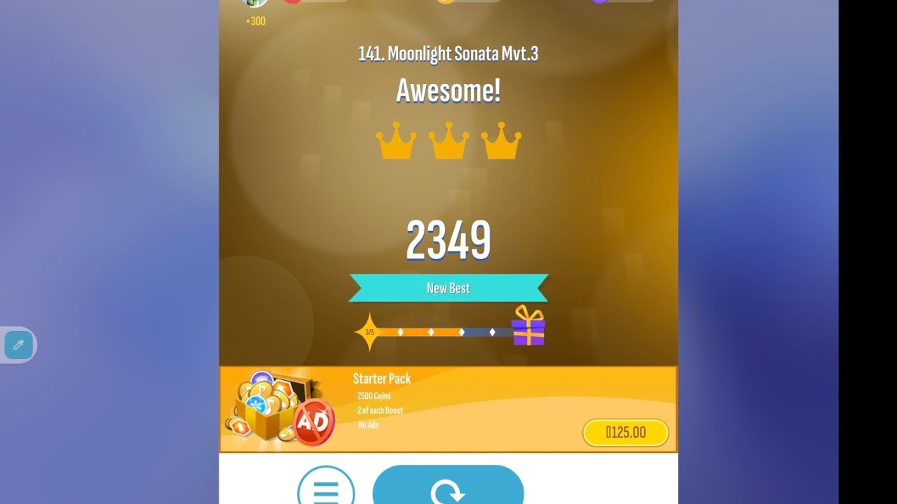 Moonlight sonata 3👑 run (Score 2349)