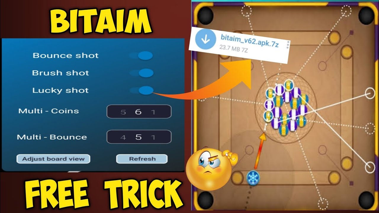 omg 😱 carrom pool bitaim 🔥 lifetime free mod apk 🔥 new trick YouTube