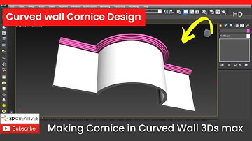 Exterior curved wall cornice design in 3dsmax