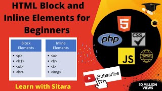 Block and Inline Elements in html for beginners| HTML,CSS, JavaScript SQL, PHP  || Sitara Rafaqat
