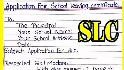 Application for school leaving certificate in English ⚠️! Application for S L C #applications