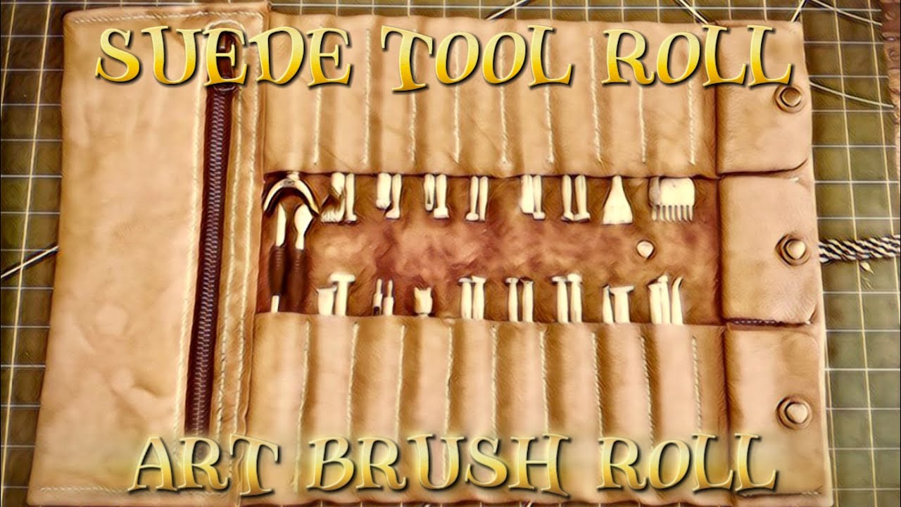 Making a leather tool roll for leather tools / art brushes. Part 1 of 2 