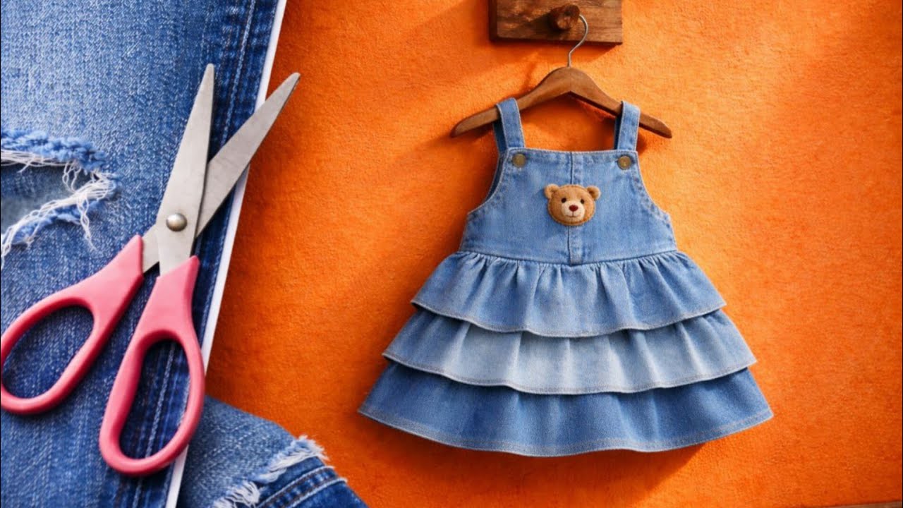 👉👖 Don’t Throw Away Old Jeans — ✂️ Make This Adorable Dress!