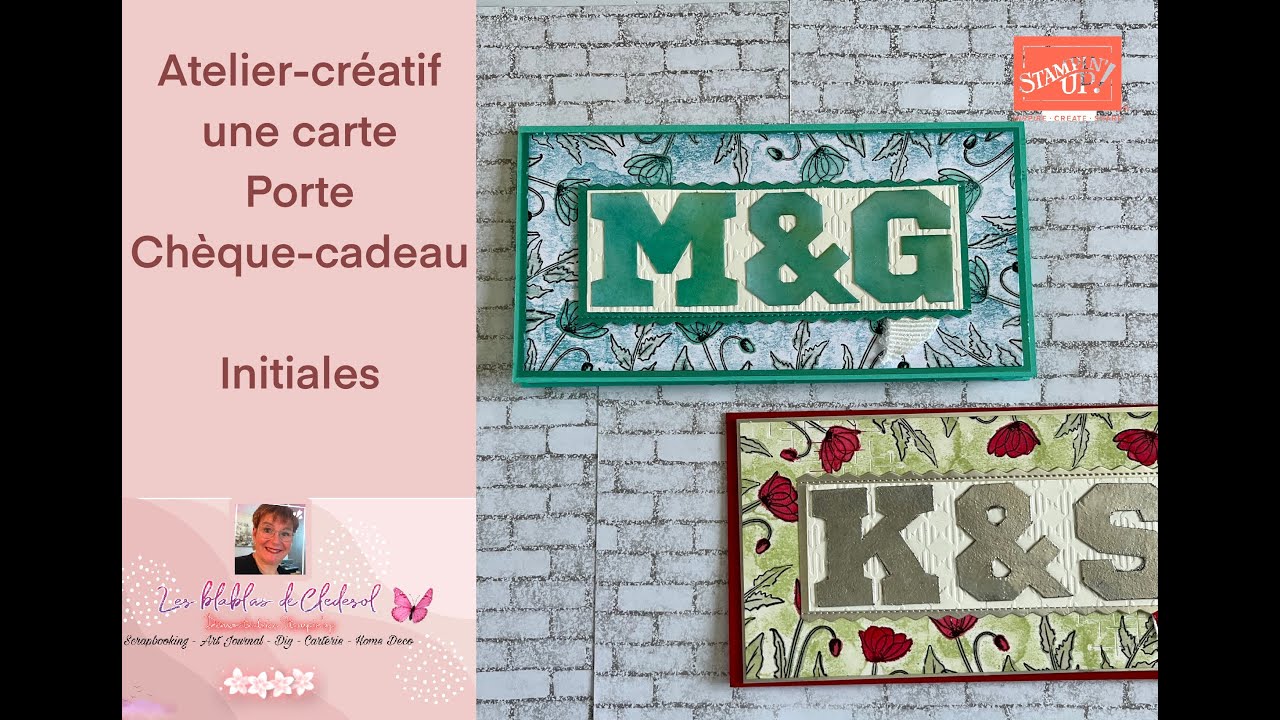 Tuto scrapbooking} Carte Porte-chèque cadeau Initiales