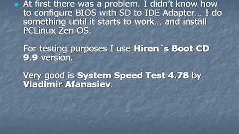 SD to IDE Adapter overview and performance tests