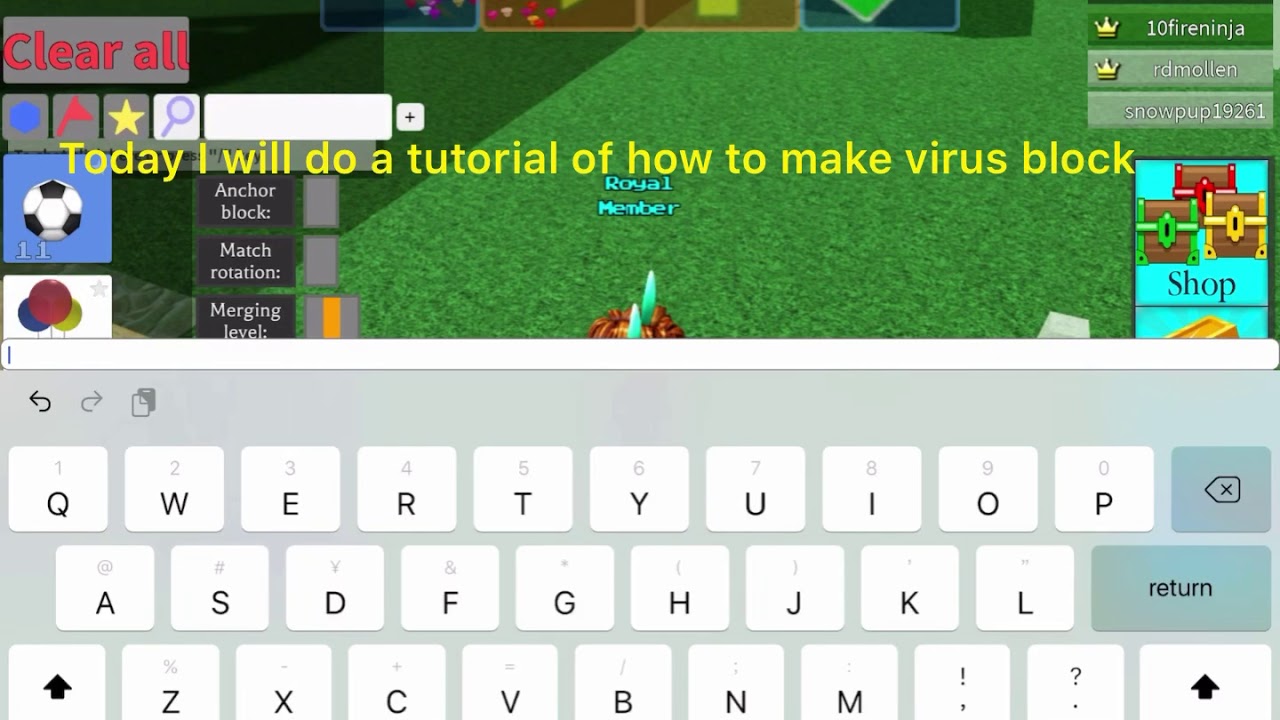 tutorial on how to make virus block in build a boat - youtube