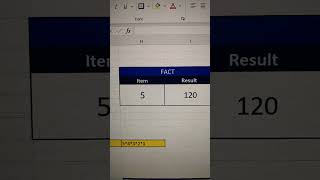 FACT formula in Excel in 5 seconds! calculate factorial instantly in Excel #theformula