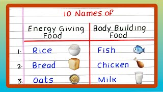 Energy Giving and Body Building Food | 10 Names of Energy Giving and Body Building Food