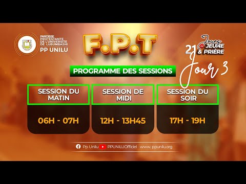 Séminaire de 21 jours de Jeûne et prière 2024. FPT 2024.  Jour 3