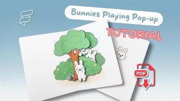 Bunnies Playing | Pop up Card Tutorial | Paper craft | Free template download