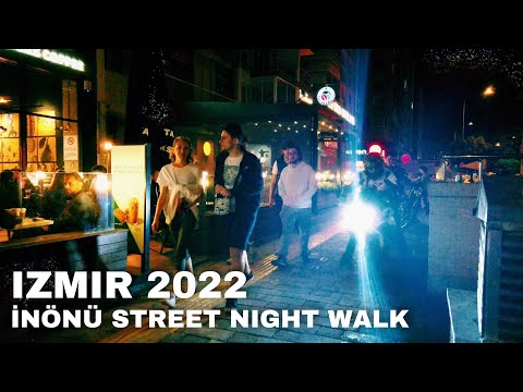 Izmir, Türkiye | İnönü Street | Night City Walk 4K