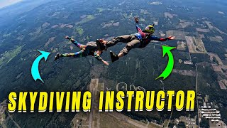 Skydiving Instructor Candidate Corrects Student Body Position Error