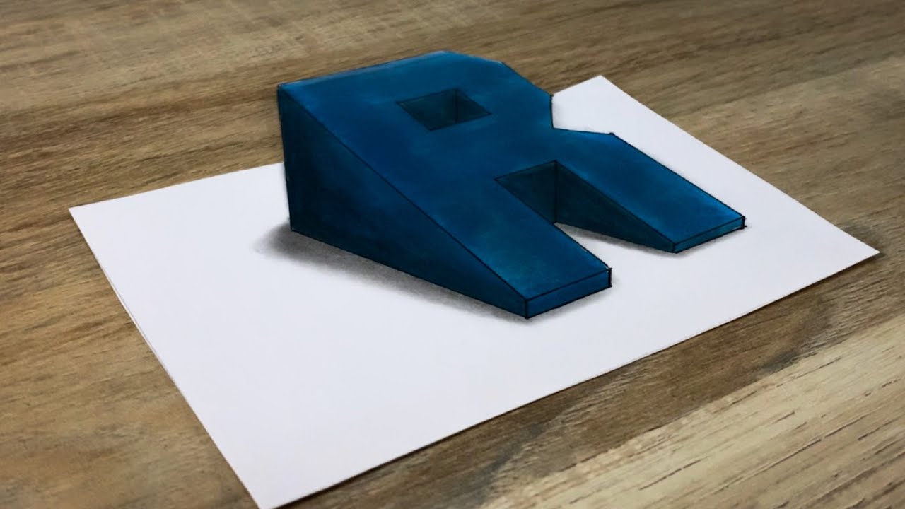Dessiner la lettre R en 3d - YouTube
