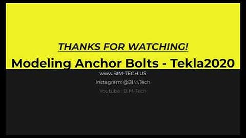 Modeling Anchor Bolts   Tekla 2020 - Mojtaba Ardeshir Larijani