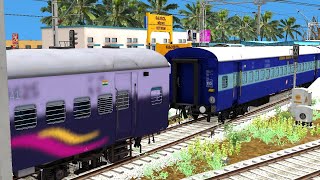 WAP4 ELECTRIC ENGINE COUPLING ICF BLUE TO MAHAMANA COACHES | Train simulator