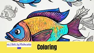fish coloring pages free for KDP & Etsy