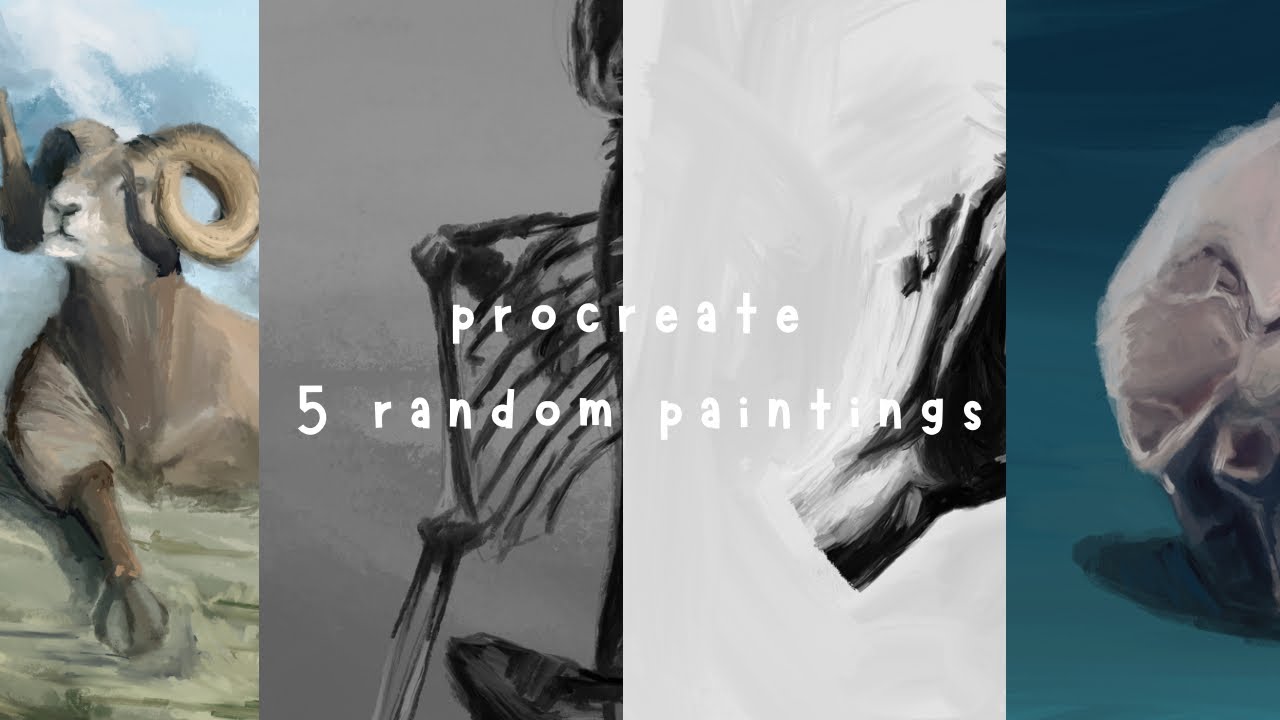 Procreate ipad speed painting [5 random paintings ] - YouTube