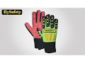 Hi Vis Green 4X44EP Crush Resistant Gloves / Heavy Duty Rigger Gloves