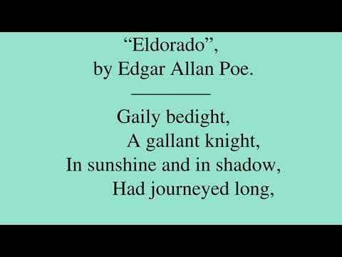 Poem by Edgar Allan Poe: “Eldorado” - YouTube