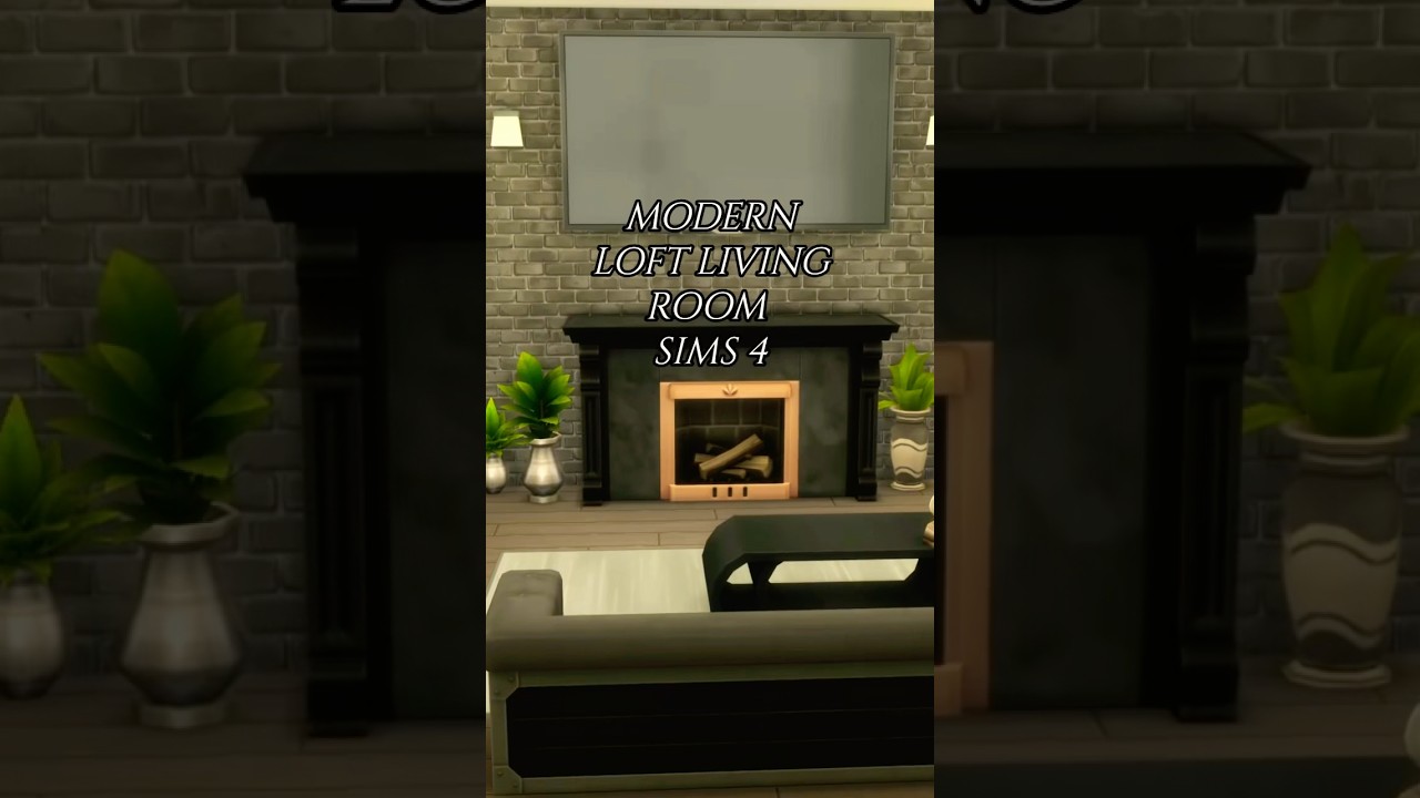 Modern Loft living room in Sims4 | NO CC 