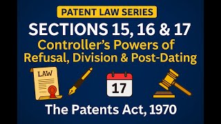 Sections 15, 16 & 17 | Controller’s Powers of Refusal, Division and Post-Dating | Patents Act, 1970