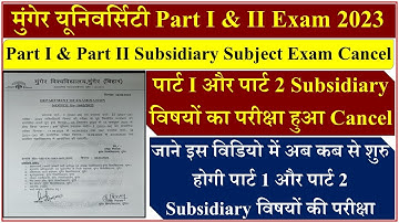 Munger University Part 1 & Part 2 Subsidiary Exam Cancel