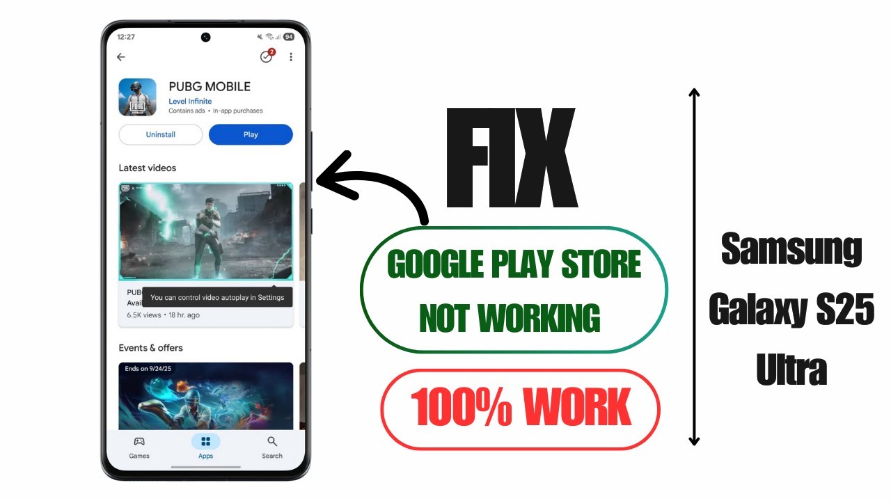 How To Fix Google Play Store Not Working on Samsung Galaxy S25 Ultra ...