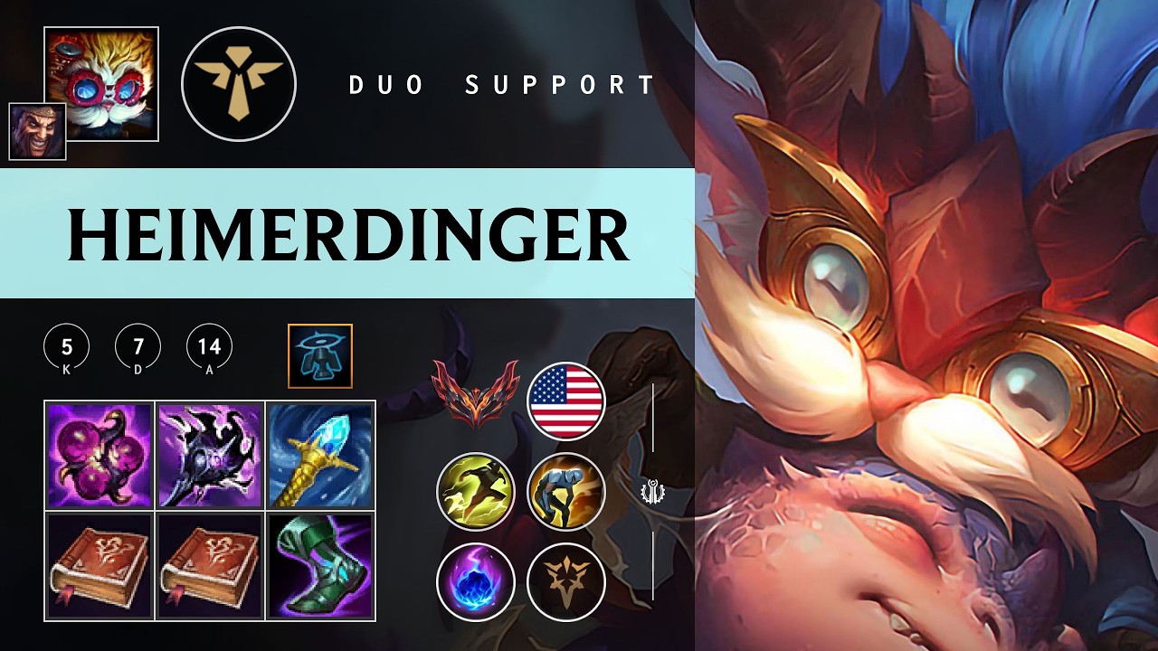 Heimerdinger Support vs Thresh - NA Grandmaster Patch 26.03